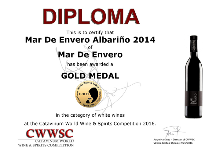 Os albariños Mar de Envero e Troupe, premiados na Catavinum World Wine & Spirit Competition 2016